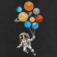Astronaut Planet Balloons Super Gift For Space Space Golf Towel