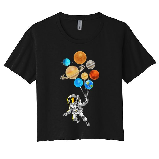 Astronaut Planet Balloons Super Gift For Space Space Crop Top