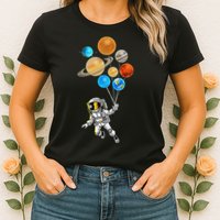 Astronaut Planet Balloons Super Gift For Space Space Womens T-Shirt