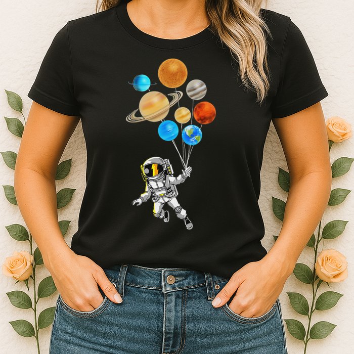 Astronaut Planet Balloons Super Gift For Space Space Womens T-Shirt