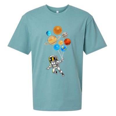 Astronaut Planet Balloons Super Gift For Space Space Sueded Cloud Jersey T-Shirt