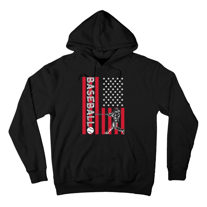 American Pride Baseball Player Batter US Flag Baseball Hoodie