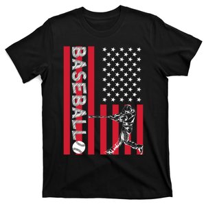 American Pride Baseball Player Batter US Flag Baseball T-Shirt