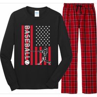 American Pride Baseball Player Batter US Flag Baseball Long Sleeve Pajama Set