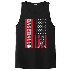 American Pride Baseball Player Batter US Flag Baseball PosiCharge Competitor Tank