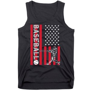 American Pride Baseball Player Batter US Flag Baseball Tank Top