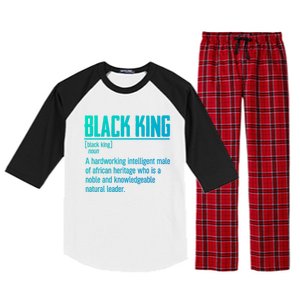 African Pride Black History Month Black King Definition Cute Gift Raglan Sleeve Pajama Set