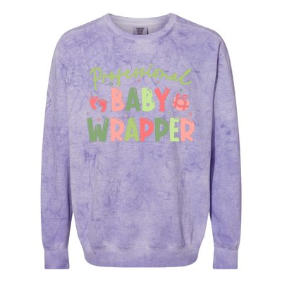 APDL Professional Baby Wrapper Funny Christmas NICU Nurse Colorblast Crewneck Sweatshirt