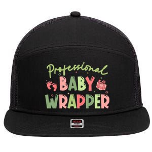 APDL Professional Baby Wrapper Funny Christmas NICU Nurse 7 Panel Mesh Trucker Snapback Hat