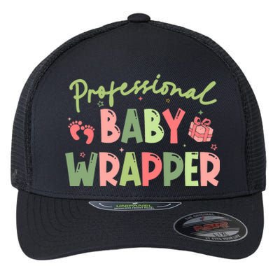 APDL Professional Baby Wrapper Funny Christmas NICU Nurse Flexfit Unipanel Trucker Cap