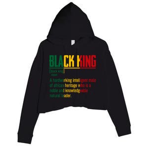 African Pride Black History Month Black King Definition Gift Crop Fleece Hoodie