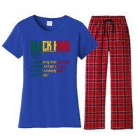 African Pride Black History Month Black King Definition Gift Women's Flannel Pajama Set