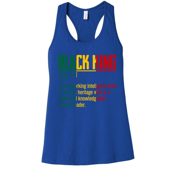 African Pride Black History Month Black King Definition Gift Women's Racerback Tank