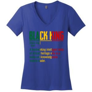 African Pride Black History Month Black King Definition Gift Women's V-Neck T-Shirt