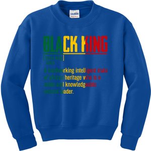 African Pride Black History Month Black King Definition Gift Kids Sweatshirt