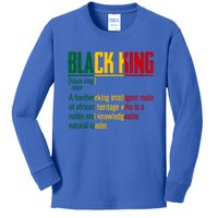 African Pride Black History Month Black King Definition Gift Kids Long Sleeve Shirt