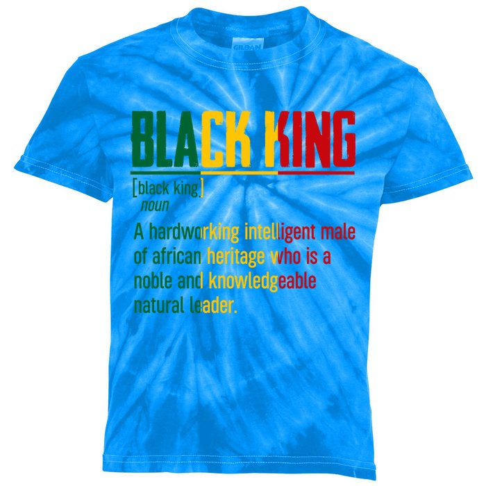 African Pride Black History Month Black King Definition Gift Kids Tie-Dye T-Shirt