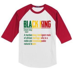 African Pride Black History Month Black King Definition Gift Kids Colorblock Raglan Jersey