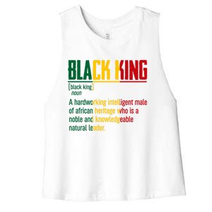 African Pride Black History Month Black King Definition Gift Women's Racerback Cropped Tank