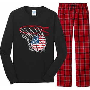 American Patriotic Basketball 4th Of July US Flag Long Sleeve Pajama Set