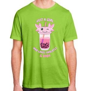 Axolotl Pink Bubble Tea Boba Just A Who Loves Axolotls Great Gift Adult ChromaSoft Performance T-Shirt