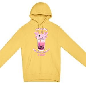 Axolotl Pink Bubble Tea Boba Just A Who Loves Axolotls Great Gift Premium Pullover Hoodie