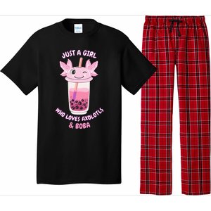 Axolotl Pink Bubble Tea Boba Just A Who Loves Axolotls Great Gift Pajama Set