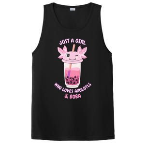 Axolotl Pink Bubble Tea Boba Just A Who Loves Axolotls Great Gift PosiCharge Competitor Tank