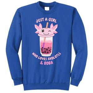 Axolotl Pink Bubble Tea Boba Just A Who Loves Axolotls Great Gift Sweatshirt