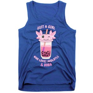 Axolotl Pink Bubble Tea Boba Just A Who Loves Axolotls Great Gift Tank Top