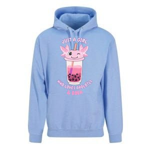 Axolotl Pink Bubble Tea Boba Just A Who Loves Axolotls Great Gift Unisex Surf Hoodie