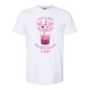 Axolotl Pink Bubble Tea Boba Just A Who Loves Axolotls Great Gift Softstyle CVC T-Shirt