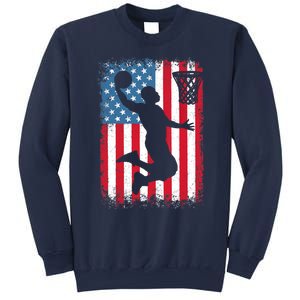 American Patriotic Basketball 4th Of July US Flag Boy Sweatshirt