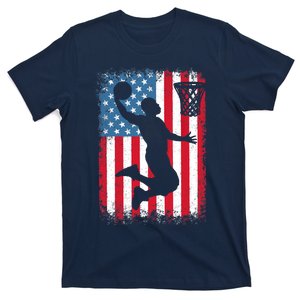 American Patriotic Basketball 4th Of July US Flag Boy T-Shirt