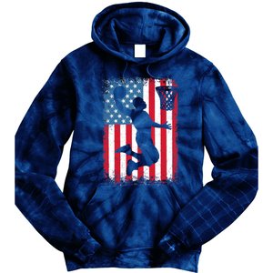 American Patriotic Basketball 4th Of July US Flag Boy Tie Dye Hoodie