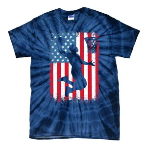 American Patriotic Basketball 4th Of July US Flag Boy Tie-Dye T-Shirt