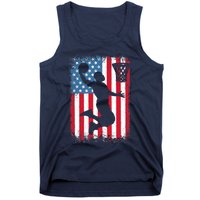 American Patriotic Basketball 4th Of July US Flag Boy Tank Top