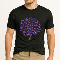 Animal Purple Butterflies Tree Nature Butterfly Cooling Performance Crew T-Shirt