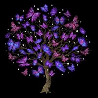Animal Purple Butterflies Tree Nature Butterfly Cooling Performance Crew T-Shirt