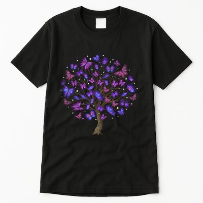 Animal Purple Butterflies Tree Nature Butterfly Tall T-Shirt