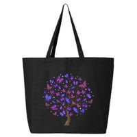 Animal Purple Butterflies Tree Nature Butterfly 25L Jumbo Tote