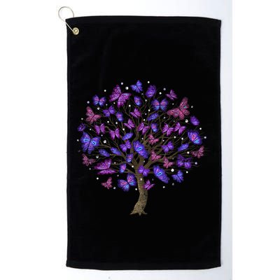 Animal Purple Butterflies Tree Nature Butterfly Golf Towel