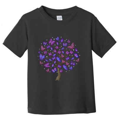 Animal Purple Butterflies Tree Nature Butterfly Toddler T-Shirt