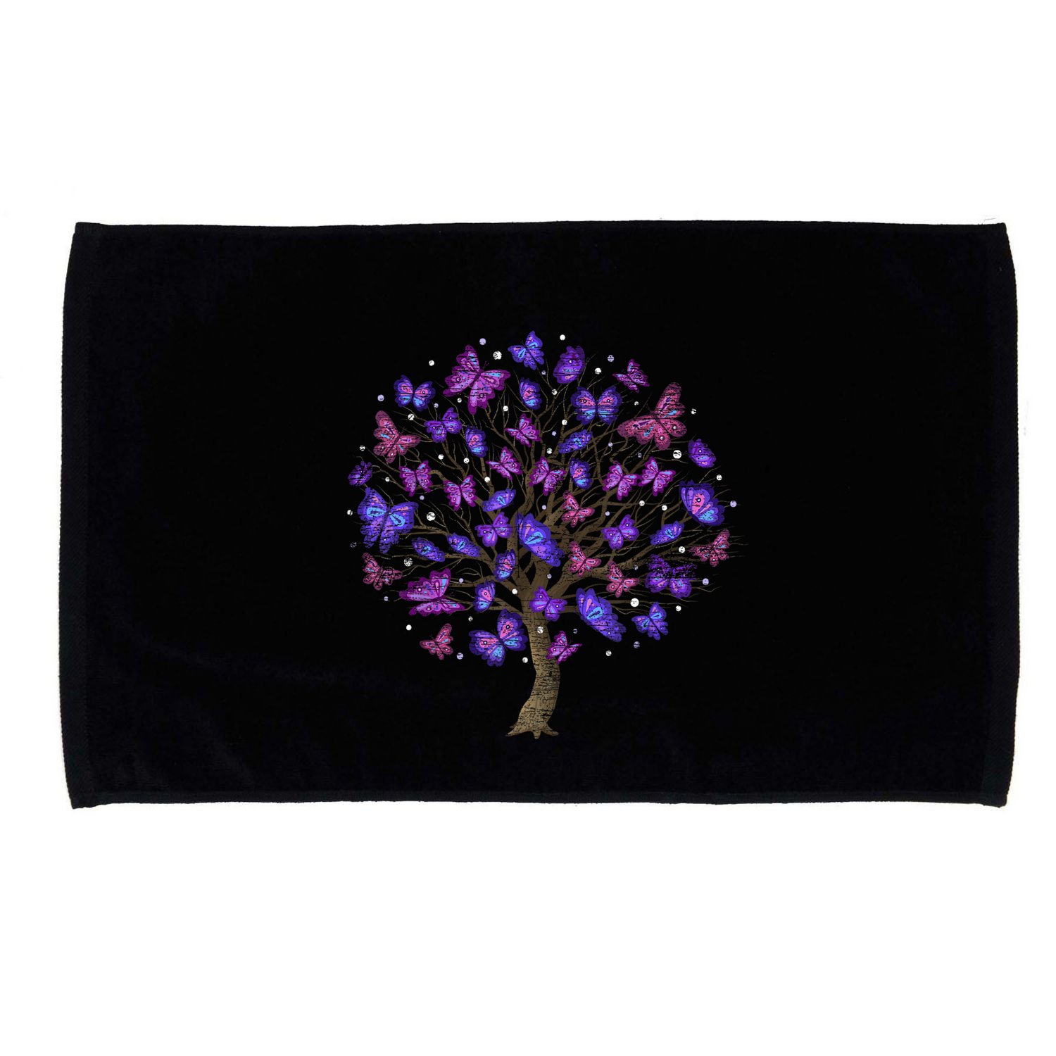 Animal Purple Butterflies Tree Nature Butterfly Microfiber Hand Towel