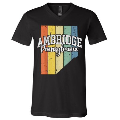 Ambridge Pennsylvania Bridger Pride 15003 Beaver County V-Neck T-Shirt