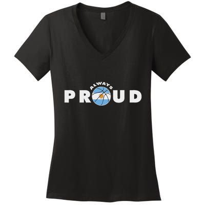 Always Proud Bandera Argentina Flag Basketball Fan Lover Women's V-Neck T-Shirt