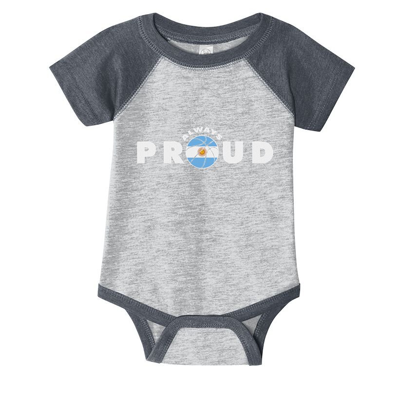 Always Proud Bandera Argentina Flag Basketball Fan Lover Infant Baby Jersey Bodysuit