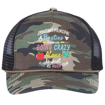 Assistant Principal Besties Assistant Principals Gift Retro Rope Trucker Hat Cap