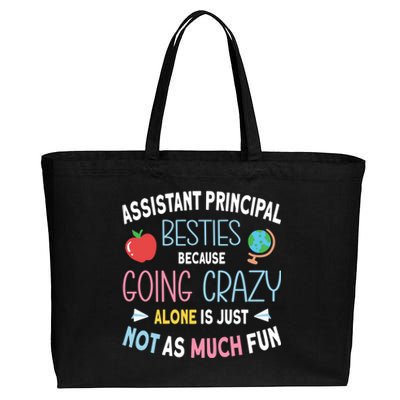 Assistant Principal Besties Gift Cotton Canvas Jumbo Tote