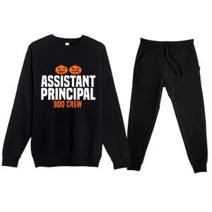 Assistant Principal Boo Crew Halloween Assistant Principal Cute Gift Premium Crewneck Sweatsuit Set